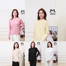 2025新款秋冬季半高领打底衫长袖t恤女内搭显瘦加绒黑色早秋上衣