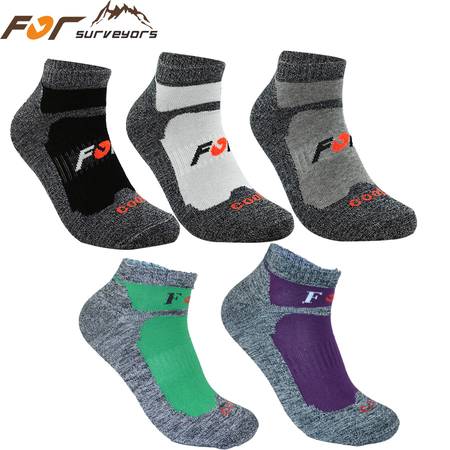 FOR brand outdoor hiking running men's and women's badminton socks parallel sports socks color matching cotton boat socks factory wholesale