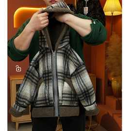 男童呢子大衣外套秋冬款25新款冬季加绒加厚中大儿童男孩冬装棉服