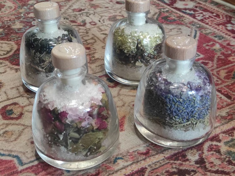 Wicca 魔法小巫瓶草药玻璃瓶子 水晶许愿瓶 四种能量摆件 仪式工具 图 5