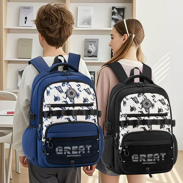 Sesame Baby Junior High School Student Male Backpack Large Capacity High School Student Backpack Graffiti College Student Backpack
