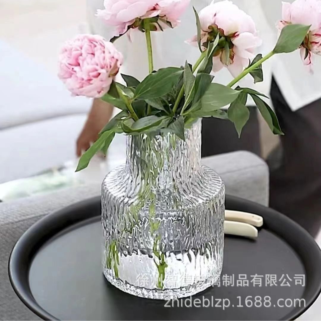 Internet al por mayor celebridad glaciar vidrio florero creativo transparente flores planta verde arreglo floral hidropónico maceta decoración de escritorio