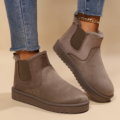 2025 Thickened and Fleece-lined Plus Size Winter Fashion Warm One-Piece Boots Cotton Shoes Women Snow Boots