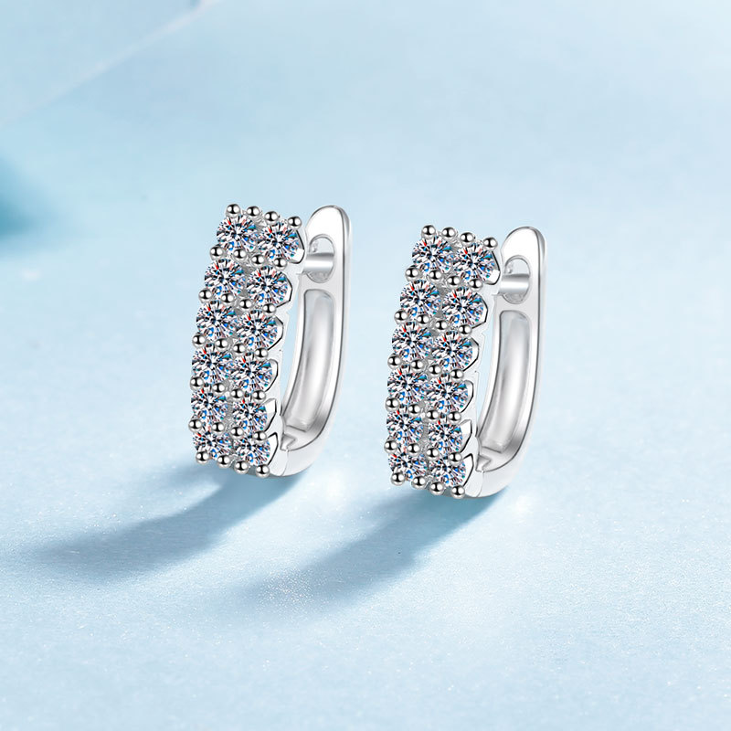 S925 silver moissanite earrings elegant fashion temperament choice full diamond all-match earrings for women in stock wholesale