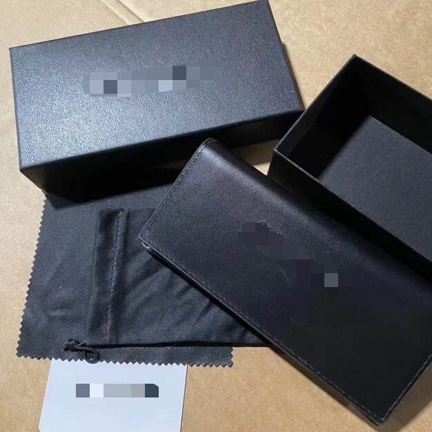 蓝色手工款品牌万家套装眼镜盒天地盖纸盒镜布袋可做客户logo现货|undefined