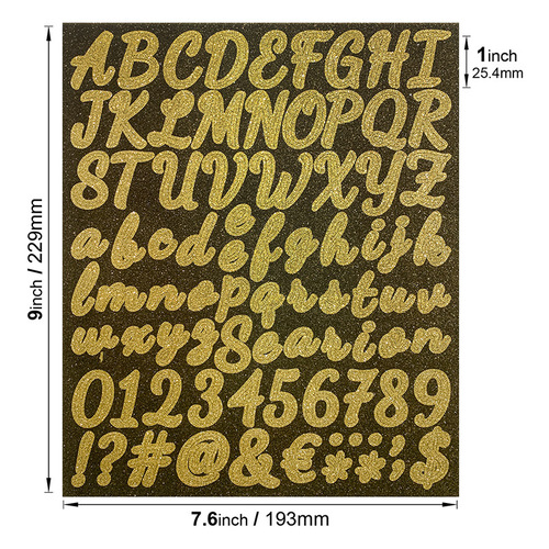 Cross-border glitter letter stickers gold and silver digital creative DIY decorative water cup mailbox English letter stickers