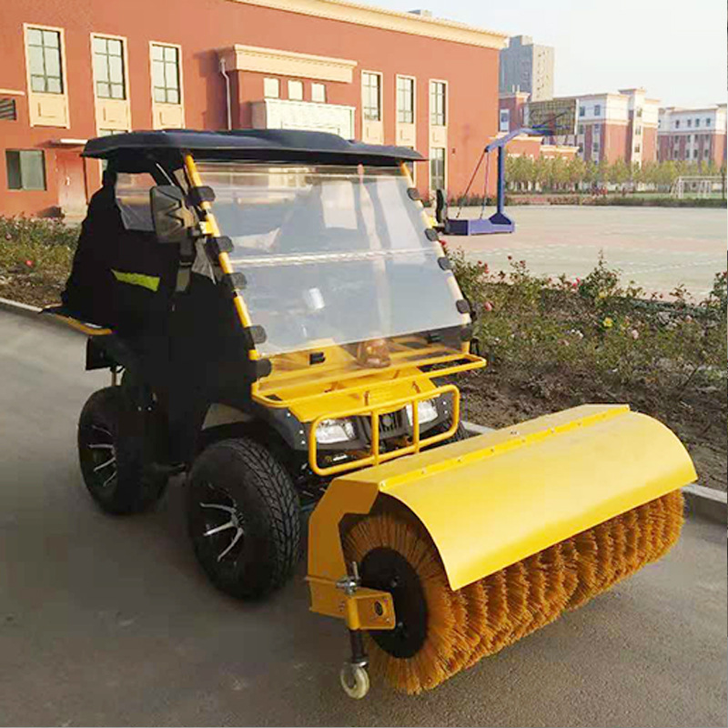 沙滩四轮燃油扫雪机 道路清雪除雪抛雪机 全封闭驾驶式扫雪车