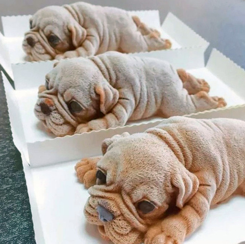 Sanxin Shar-Pei Silicone Mold DIY Creative Cute Pet Chocolate Ice Cream Ice Cream Mousse Cake Grinding Tool