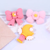 Cartoon resin with bow, cream phone case, accessory, handle with accessories, handmade