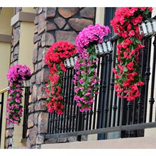 紫罗兰壁挂花藤室内装饰墙壁花假花吊花客厅挂墙花吊兰塑料花
