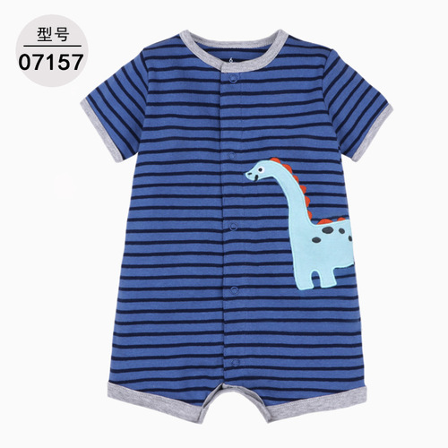 Cross-border summer baby clothes printing unisex baby diaper cover crawling suit short-sleeved onesie sleeper one-piece direct delivery