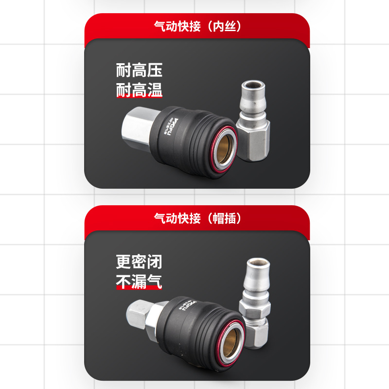 Conector rápido autoblocante tipo C neumático Wufu para tuberías de compresor de aire, conexión de manguera de aire de doble extremo, conector rápido de doble extremo.