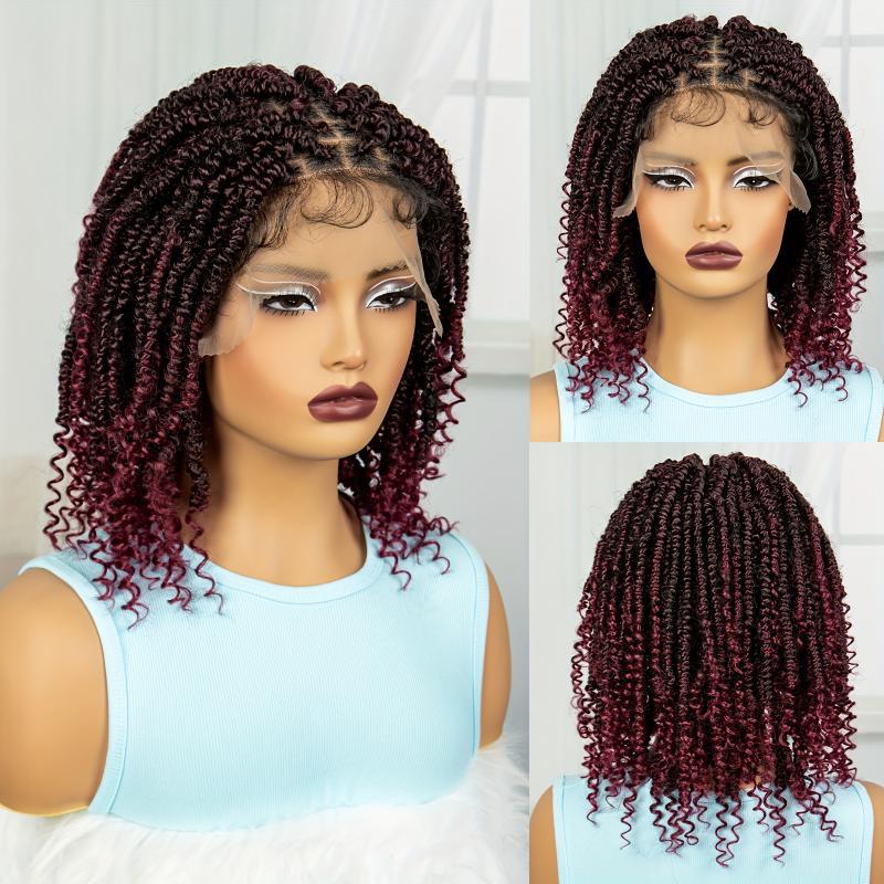 2025 nuevo cabello transfronterizo 14 mujeres cabello corto peluca trenzada 180% densidad sintética encaje