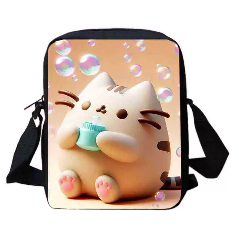 Рюкзак учебный Pusheen Fat Jimao с принтом периферийного типа, через стекло, зарубежная торговля, школьный рюкзак
