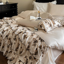 兰精天丝四件套莱赛尔法式复古60S天丝数码印花四件套-罗马之约