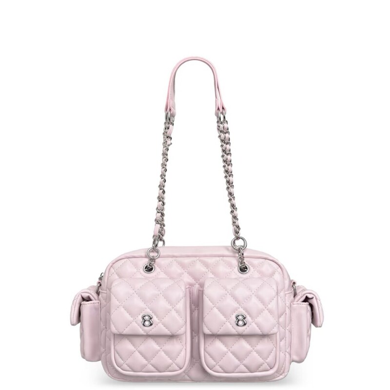 2026 Spring Quilted Pattern Multi-Pocket Biker Bag Sweet Cool Chanel Style Commuter Large Capacity Tote Crossbody Bag 2026 Spring Quilted Pattern Multi-Pocket Biker Bag Sweet Cool Chanel Style Commuter Large Capacity Tote Crossbody Bag