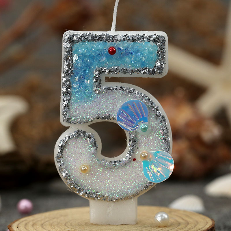 Nuevas velas digitales marinas playa de perlas conchas creativas bienes transfronterizos necesidades diarias venta caliente cumpleaños venta caliente transfronterizas