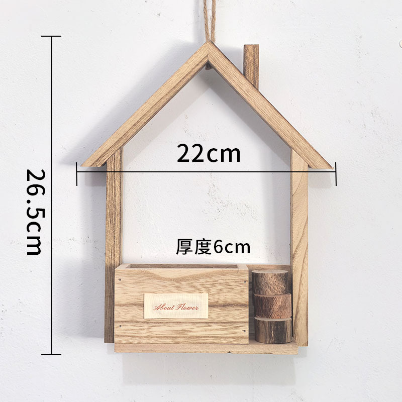 Decoración de pared de madera europea creativa en la pared maceta de flores canasta de flores decoración de pared colgante de sala de estar
