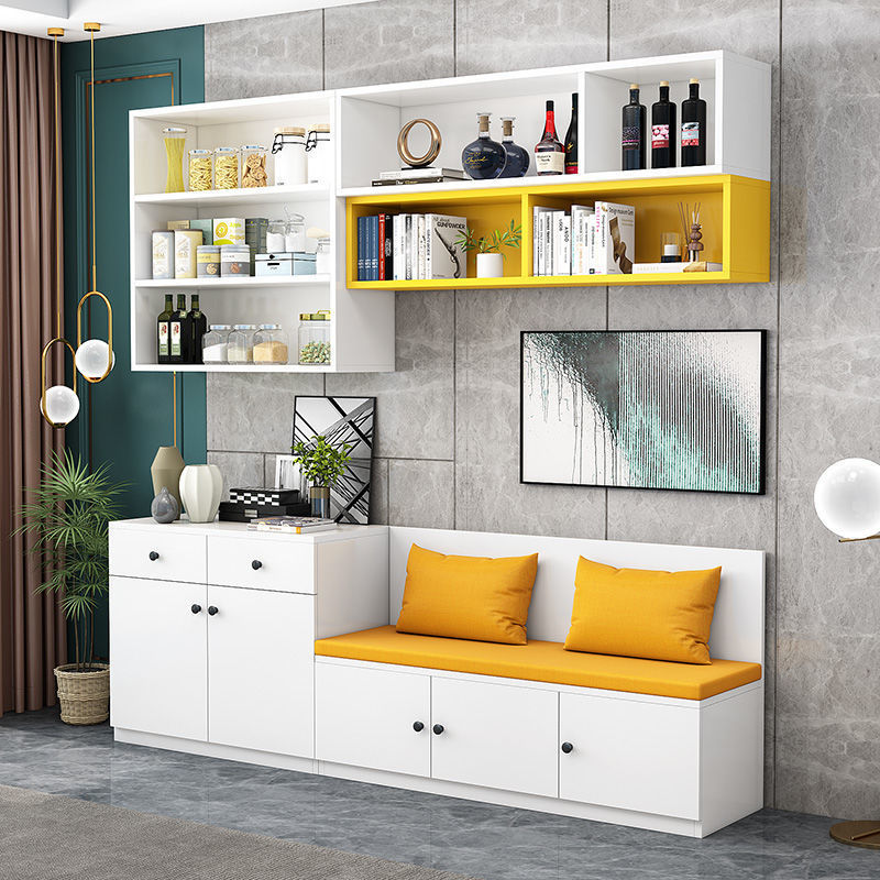 Card Holder Sideboard Integrated Wall Combination Household Wall Cabinet Small Apartment Restaurant Multi-Functional Storage Sofa Cabinet Cabinet