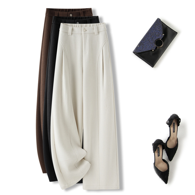 [Quality of a Thousand Yuan] Nanyou High-End Autumn and Winter Silk Wool Blended Casual Straight Pants Cover the Flesh and Look Slimming Look