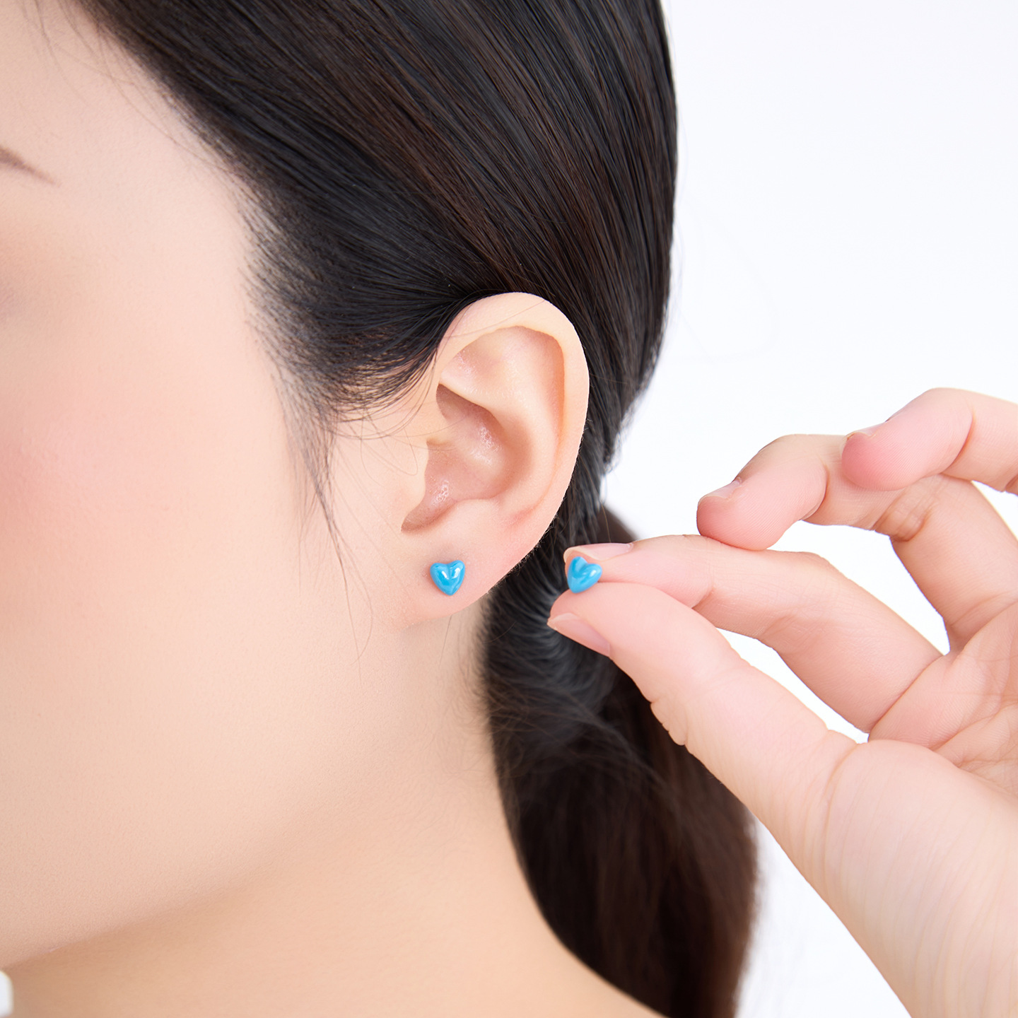 Pendientes de Cerámica en Forma de Corazón 3 Pares Galvanizado para Mujer