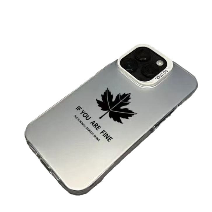 Nueva hoja de arce para iphone16pro funda para teléfono móvil moda 15pro Apple 14plus Europa y América 13 personalidad 12