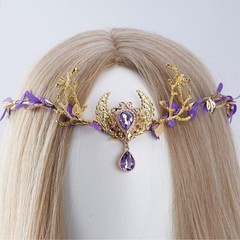 クロスボーダー魔女月の枝ガーランドブライダルクラウンパーティードレスアップヘアアクセサリーエルフヘアフープ