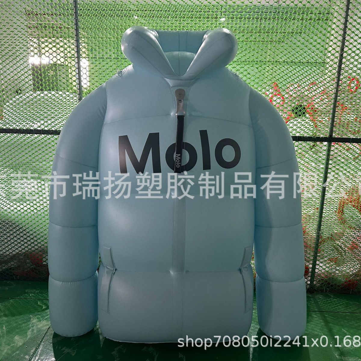 pvc闭气衣服造型气模户外落地宣传大型活动发布会充气羽绒服模型