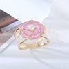 Korean spring personality natural simple three -ring silk scarf buckle creative versatile diamond chest flower dual -use scarf buckle brooches