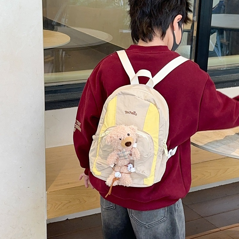 Jardín de infantes bolsas escolares de dibujos animados lindos osos muñecas mochilas para niños y niñas
