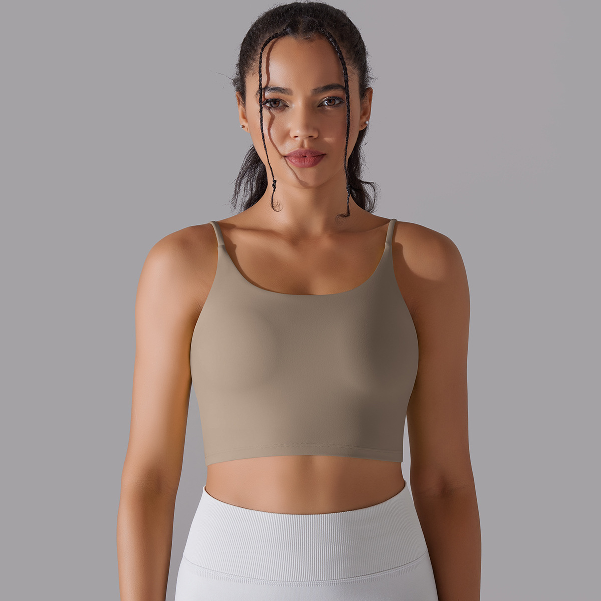 Simple Style Solid Color Nylon Cotton Blend U Neck Active Tops Vest display picture 59