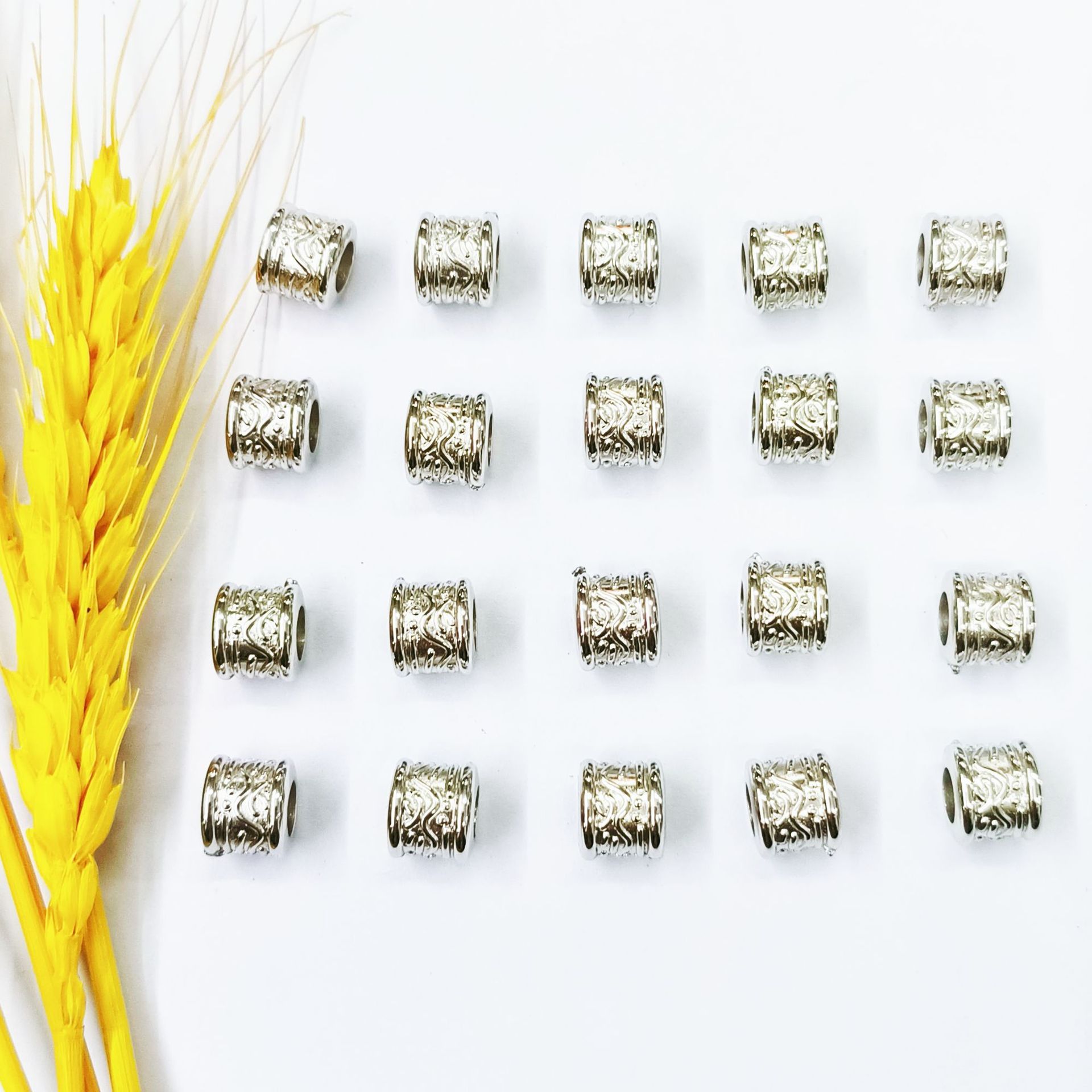 潘家多拉CCB大孔桶珠管珠隔珠手工DIY串珠手链配件白K kc uv珠750详情4