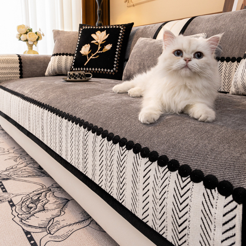 Sofá de aire crema cojín de cuatro estaciones generales 2024 nueva toalla de cubierta de sofá de cuero antideslizante cojín de snowboard