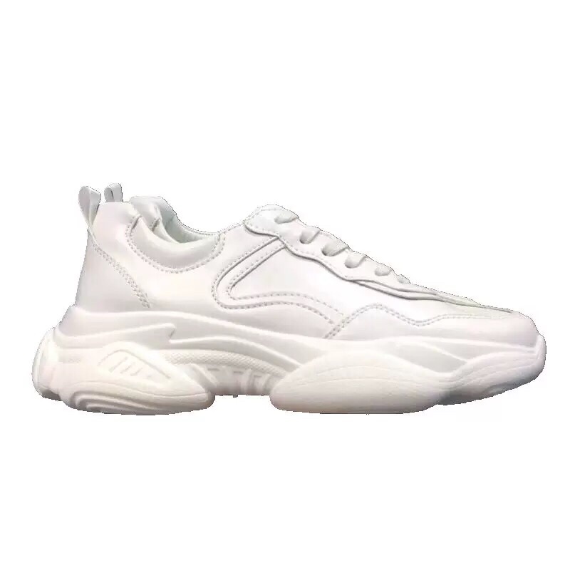 Summer white sneakers with hidden heel
