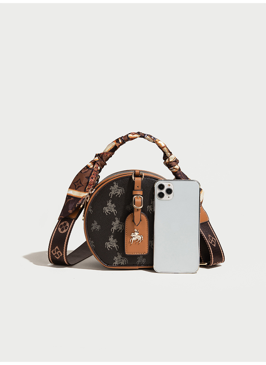 Genți de damă de lux 2023, geantă rotundă cu imprimeu retro pentru tort, de nișă franceză, geantă de damă cu umăr larg, geantă crossbody_voghion.com