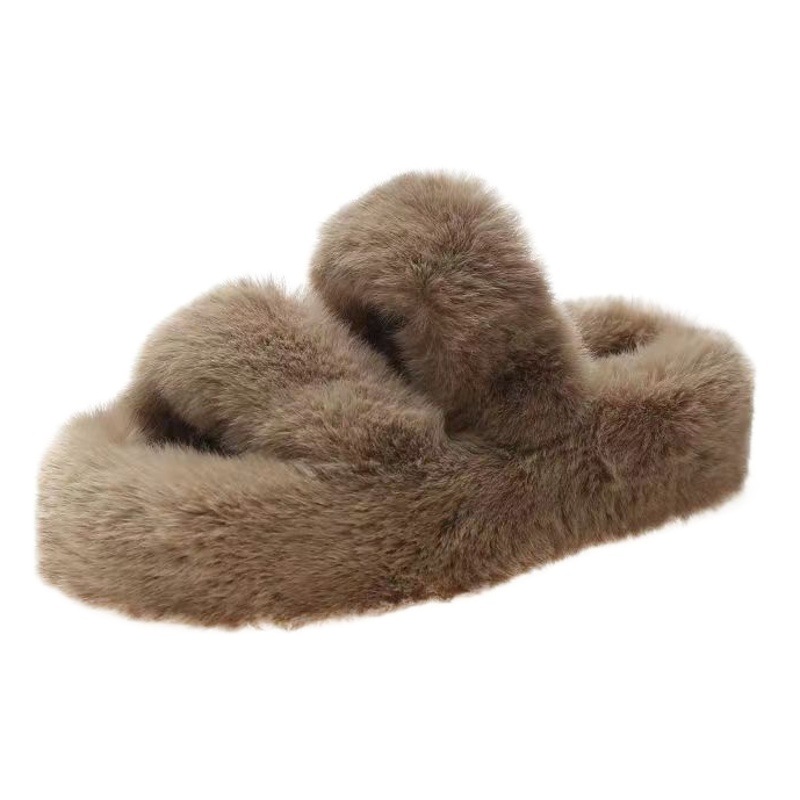 Zapatillas de felpa para mujer 2023 nuevo estilo coreano ins zapatos de moda Otoño e Invierno Zapatillas de algodón para el hogar de moda Zapatillas de lana para mujer