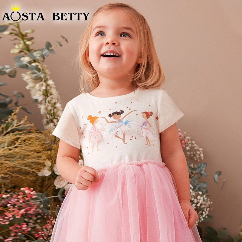 Fairy Print Pink Tulle Skirt Dress for Girls