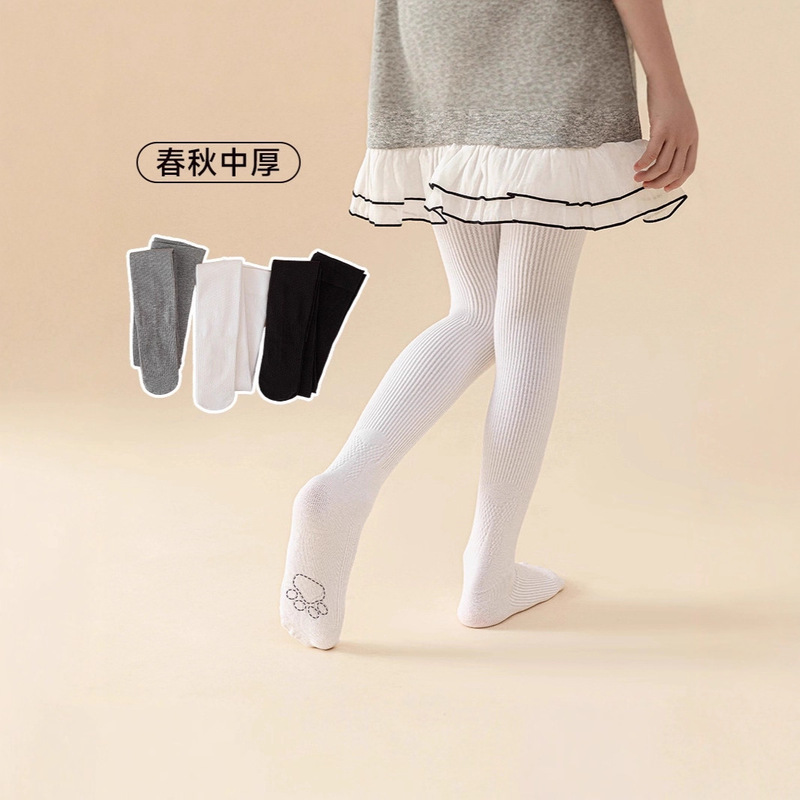 Non-Slip Ankle Protection Women's Vertical Striped Pantyhose Girls Spring & Fall Combed Cotton Kidsren's Ballet Dance Socks Cotton Leggings