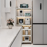 异型厨房夹缝置物架落地多层空间利用可伸缩微波炉架子小推车收纳