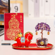 马年吉祥物生肖摆件国潮小马公司年会礼品新年伴手礼小马套装新款