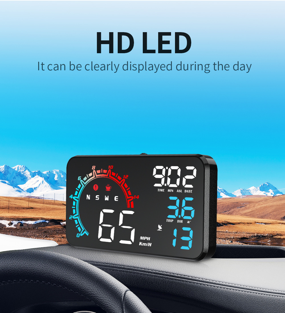 Cross-border universal HUD head-up display for cars, GPS speed, time, date, altitude, compass head-up instrument G11