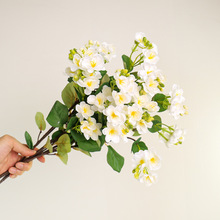 仿真茉莉花绢布假花单支轻奢假花家居室内造景装饰花跨境热销