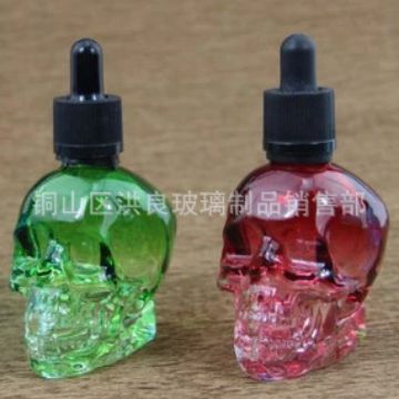 现货15毫升30毫升玻璃精油瓶  创意玻璃骷髅头瓶 玻璃精油瓶 烟油