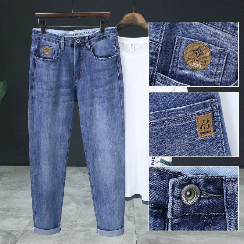 Качественные эластичные джинсы, банная одежда, брюки с вышивкой, slim fit
