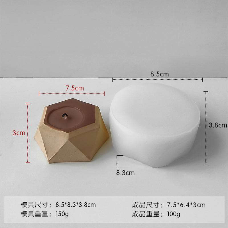 Molde de silicona para maceta de bricolaje, abrasivo de maceta hecho a mano, candelabro geométrico, taza de cera, vela de aromaterapia, molde de epoxi