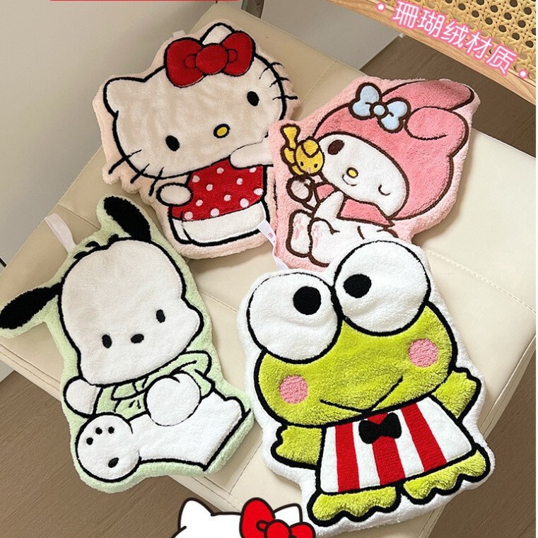 Melody Cartoon Animal Hand Towel Coral Fleece Absorbent Hand Wipe Cloth Bathroom Hangable Small Towel Souvenir Gift