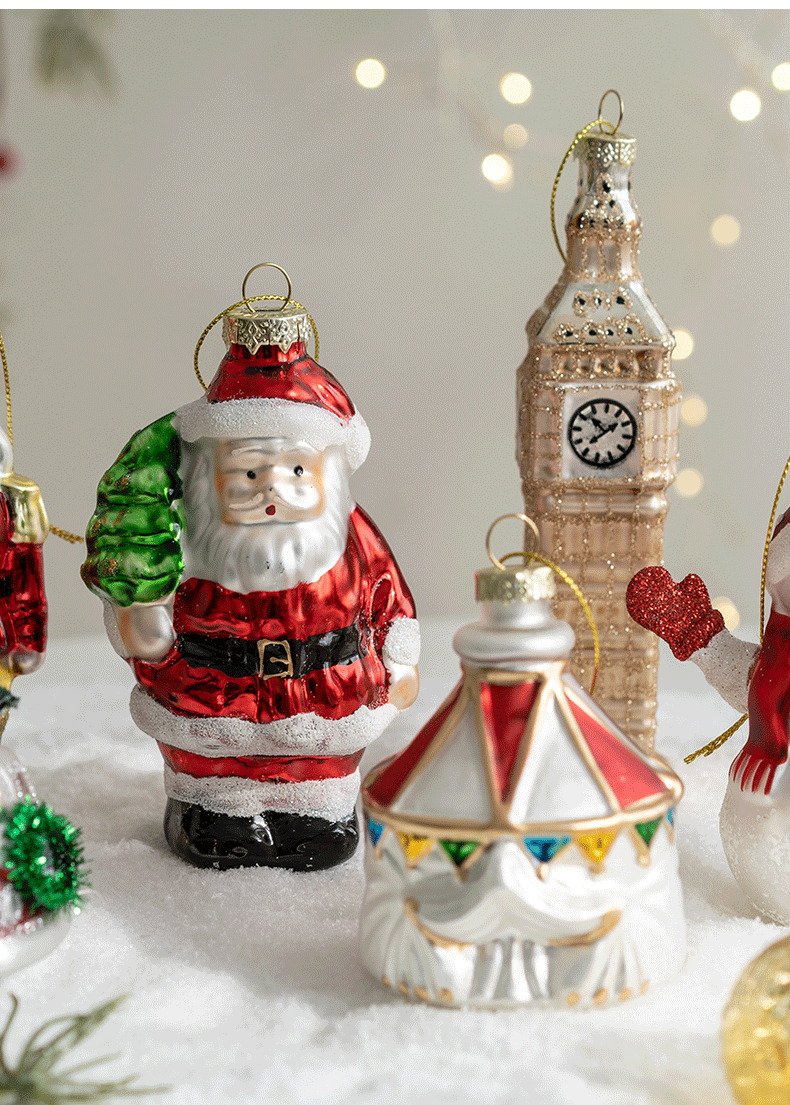 Glass Material Christmas Simple Style Santa Claus Glass Holiday Daily Ornaments