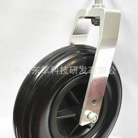 8寸轮椅前轮组 铝合金前叉轮 PU发泡免充气实心轮胎