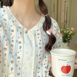 2024睡衣女秋冬款加厚卡通小熊可外穿2024新款家居服长袖套装