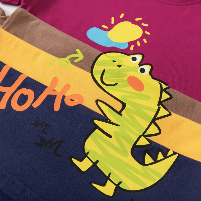 Betop ropa para niños coreanos camiseta de manga corta para niños verano dinosaurio niño bebé ropa de media manga transfronteriza suelta al por mayor